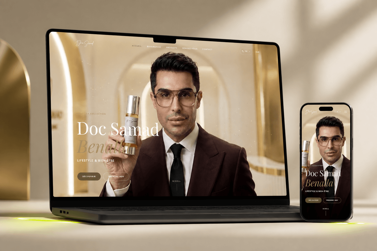 Présentation du site Doc Samad sur ordinateur et mobile