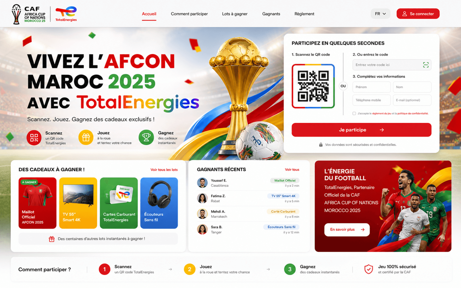 AFCON with TotalEnergies supporting screen